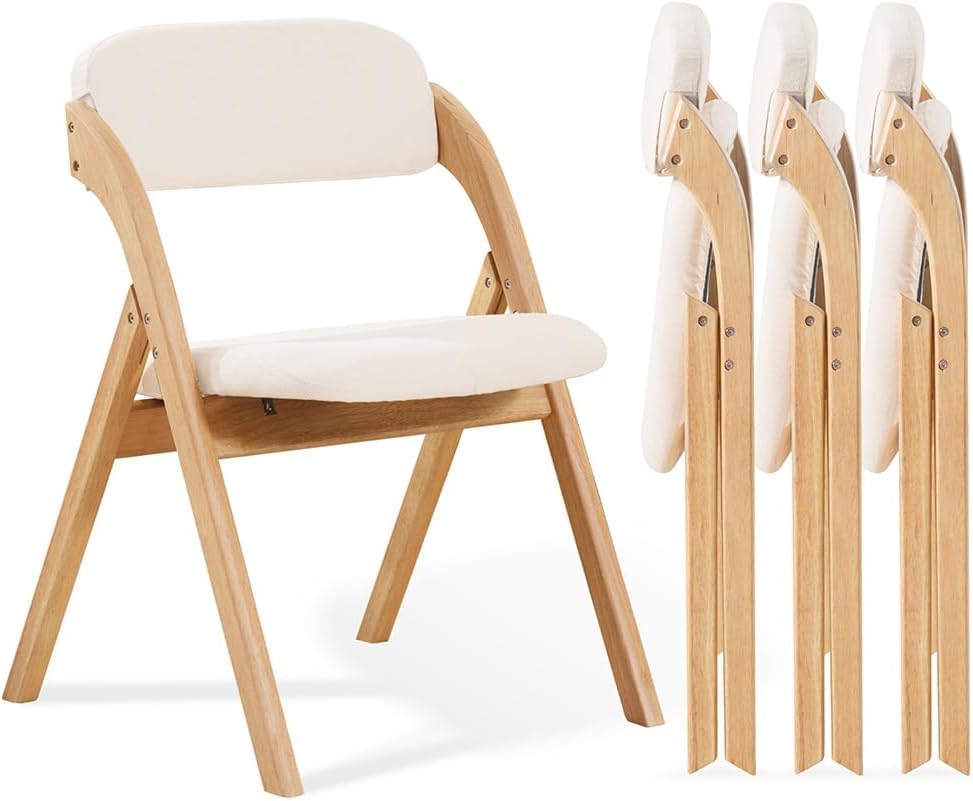 Office Furniture Custom - Padded Foldable Chairs Set of 4,Linen