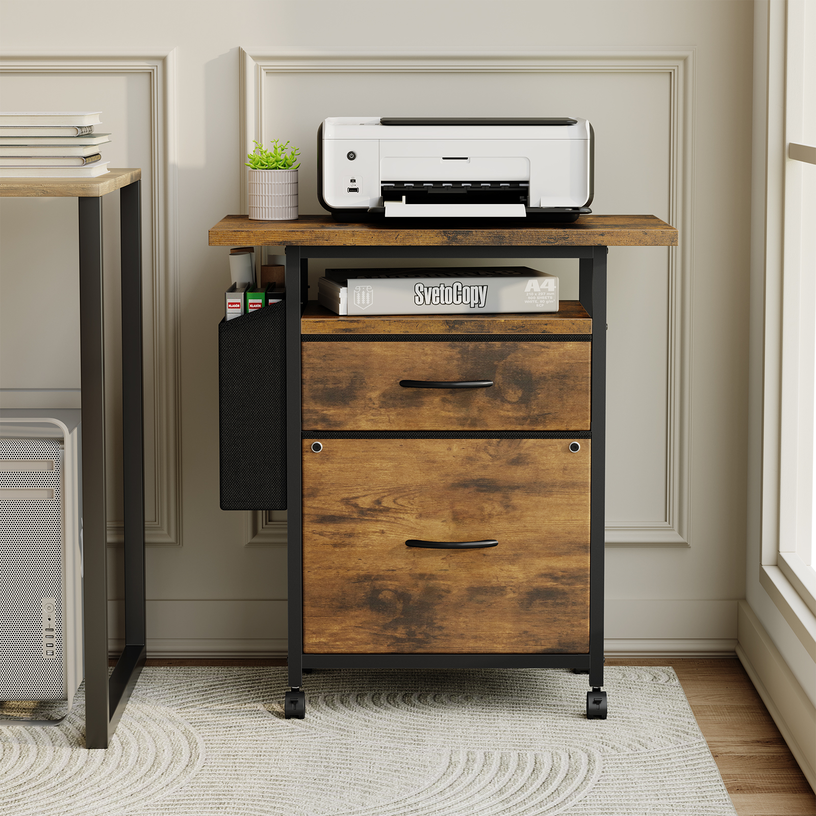 JHK Mobile File Cabinet with 2 - Office Furniture Dimensions บทวิจารณ์และราคา