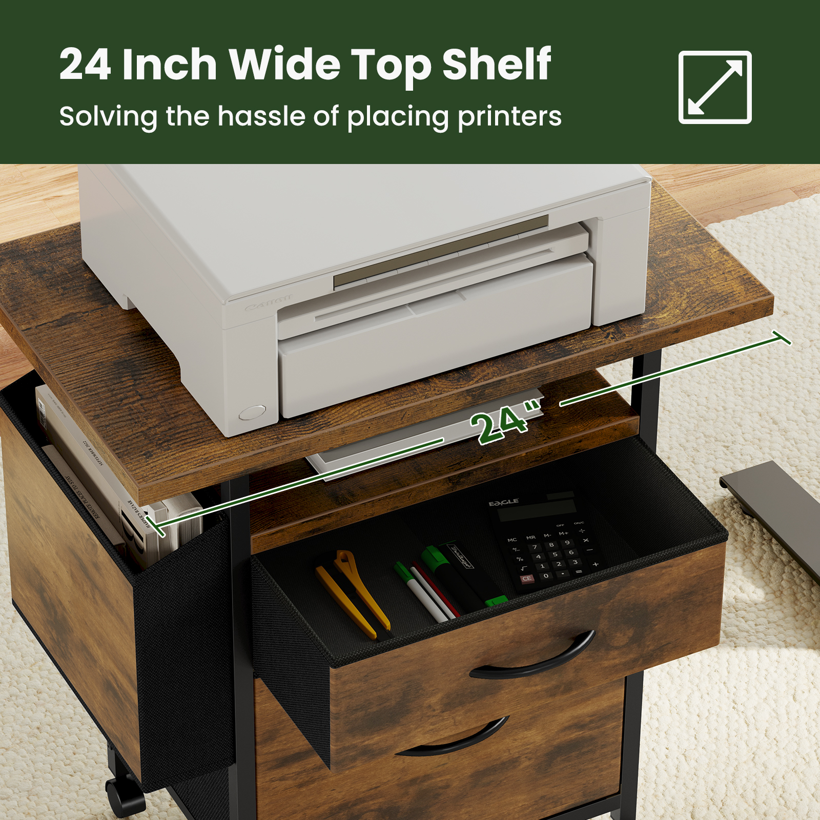 JHK Mobile File Cabinet with 2 - Office Furniture Dimensions บทวิจารณ์และราคา