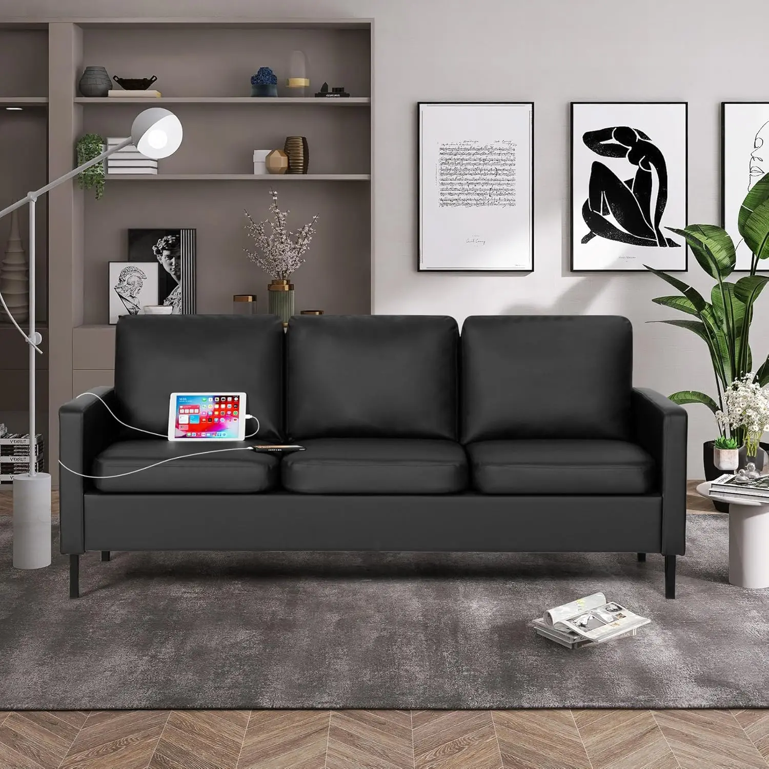 Modern Comfy Couch with  USB,  - Office Furniture Dimensions บทวิจารณ์และราคา