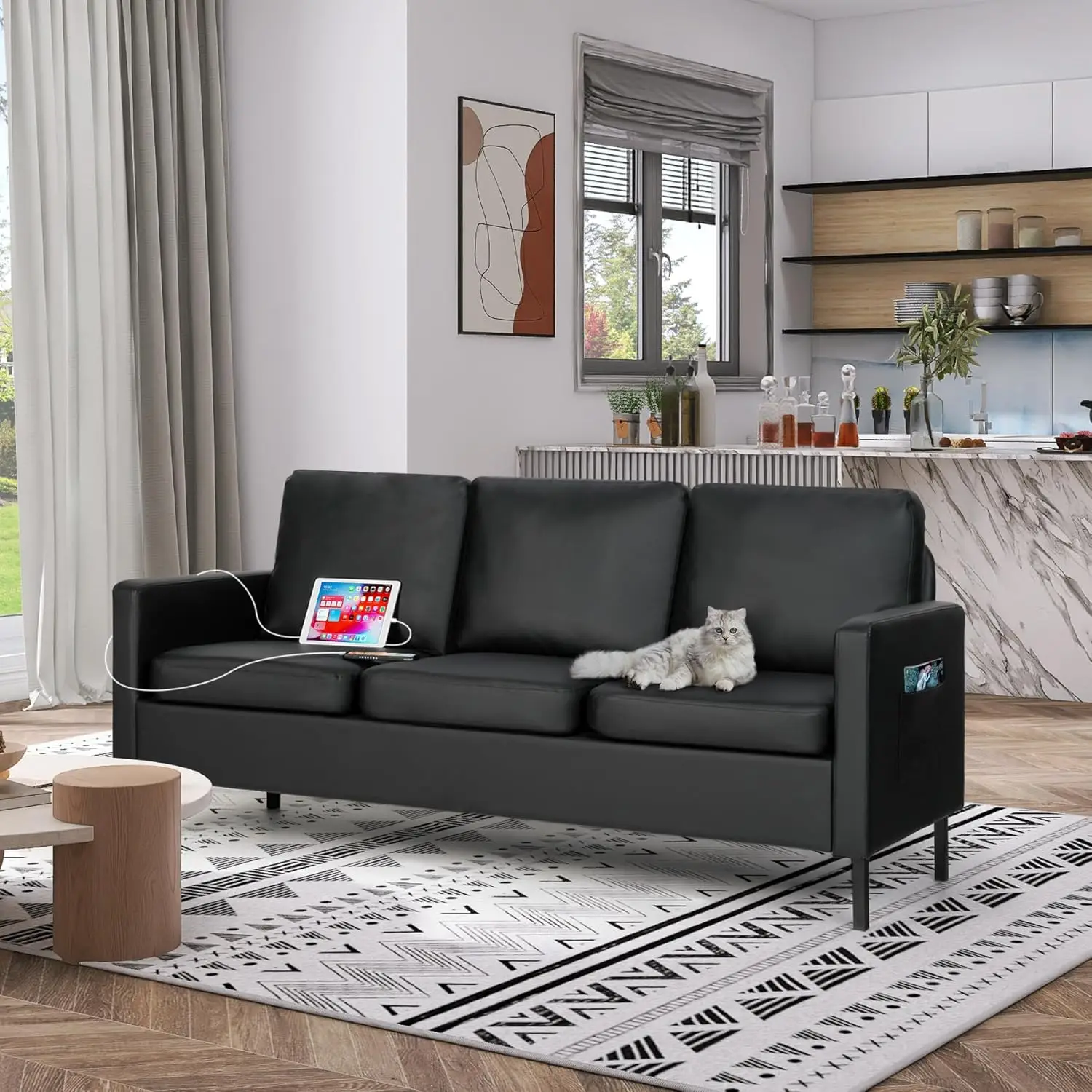 Modern Comfy Couch with  USB,  - Office Furniture Dimensions บทวิจารณ์และราคา