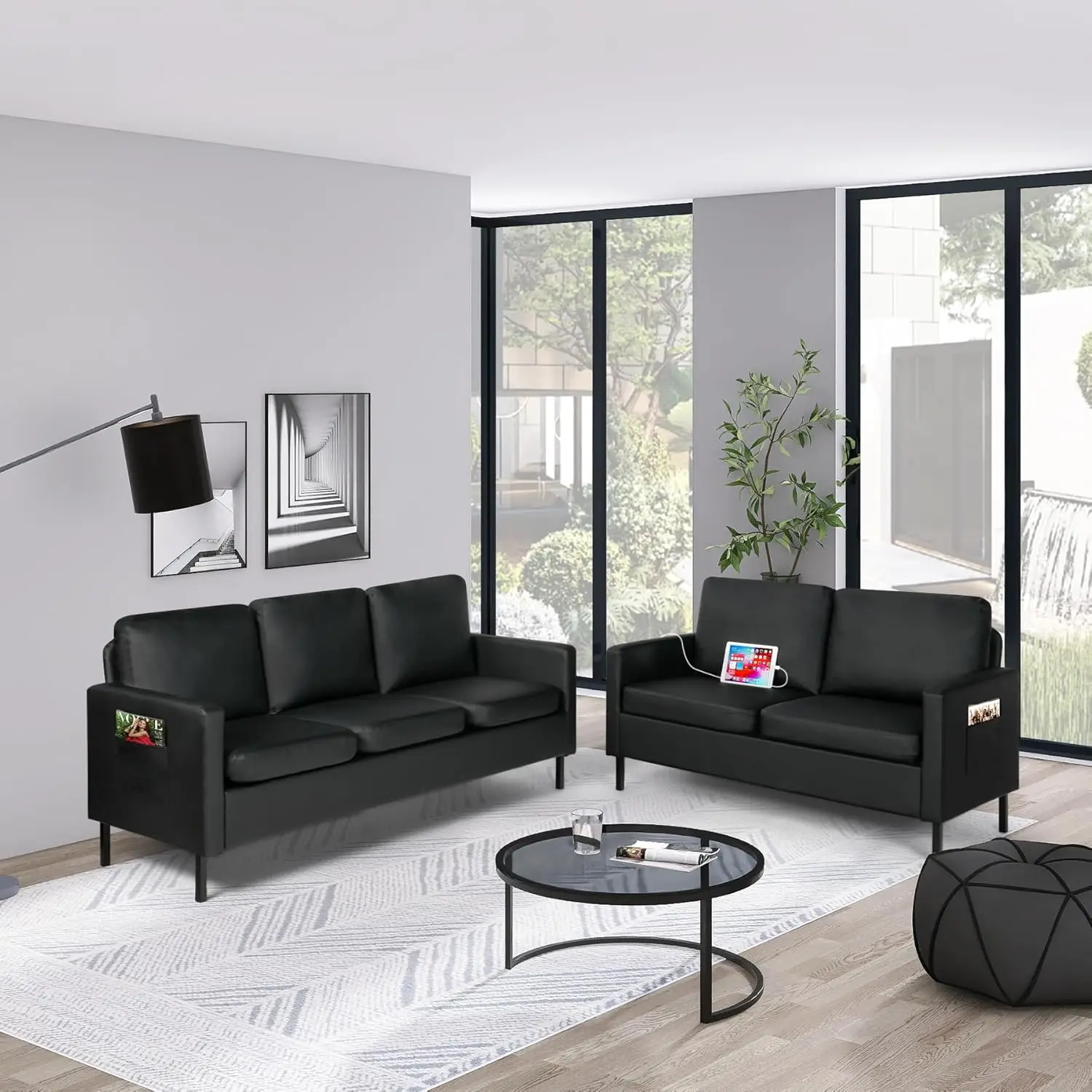 Modern Comfy Couch with  USB,  - Office Furniture Dimensions บทวิจารณ์และราคา
