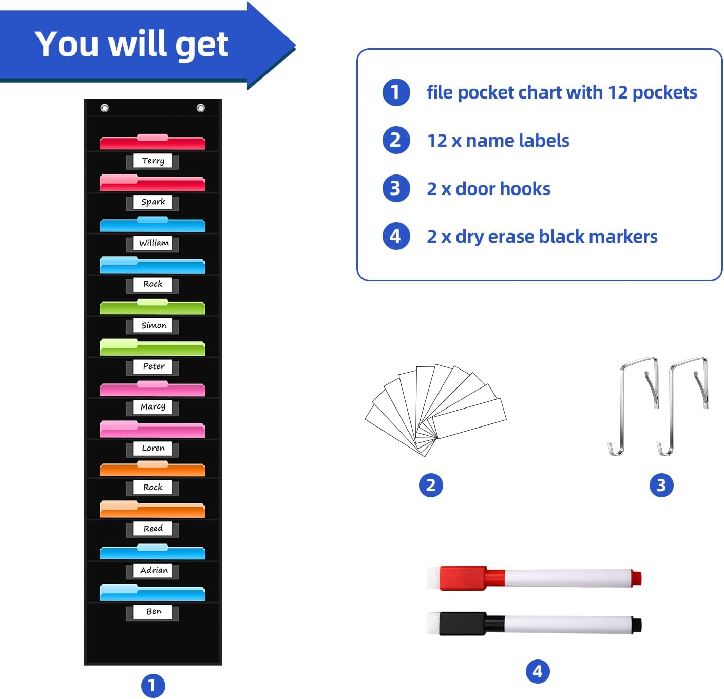 12 Pockets File Storage Pocket - Wall Organizer Pocket บทวิจารณ์และราคา