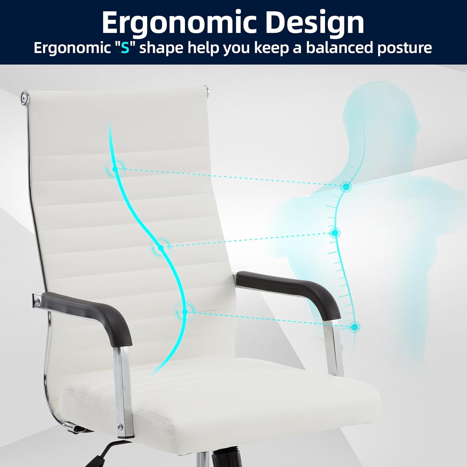 Ergonomic Ribbed Leather Offic - Office Furniture Custom บทวิจารณ์และราคา
