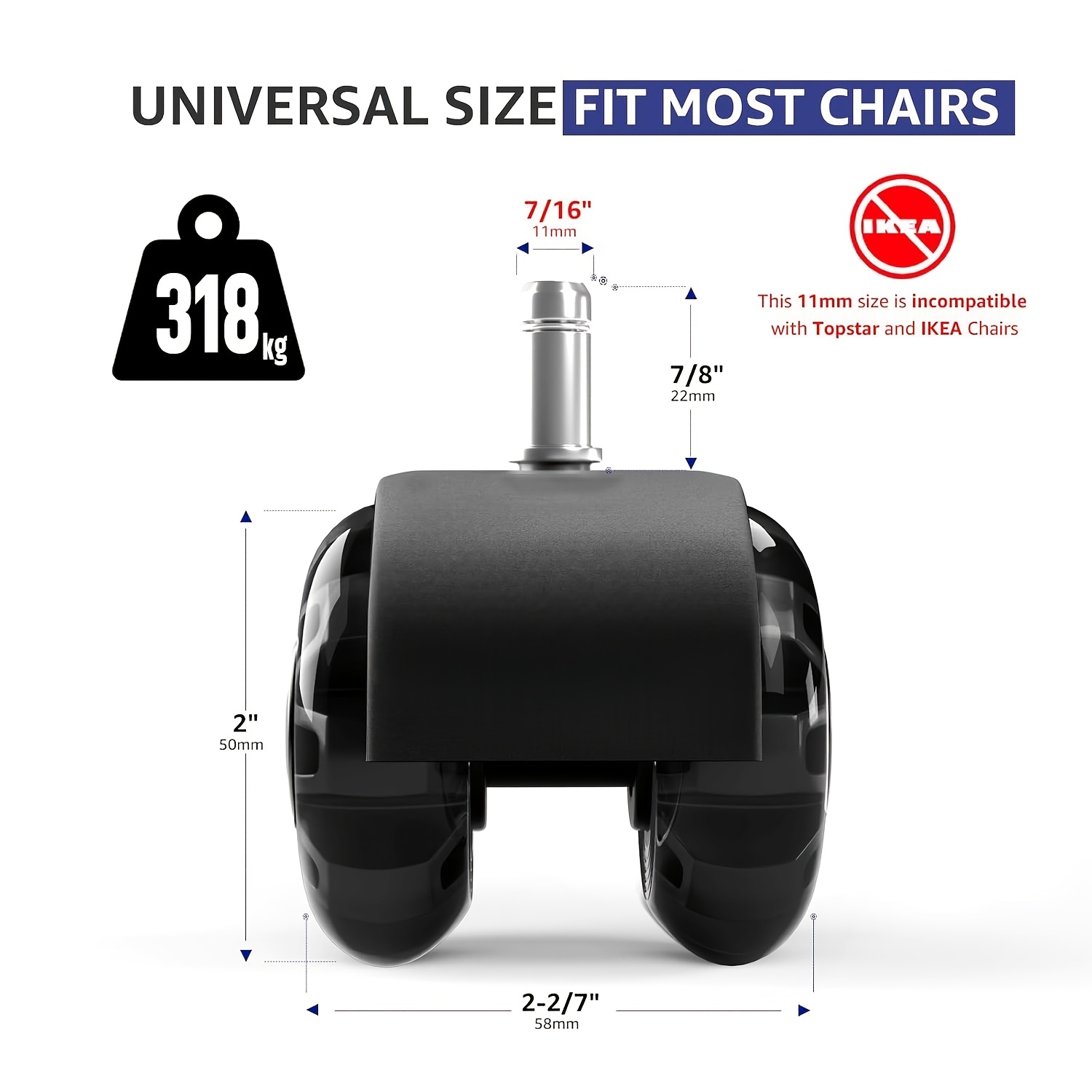 Office chair wheels, heavy-dut - Office Furniture Dimensions บทวิจารณ์และราคา