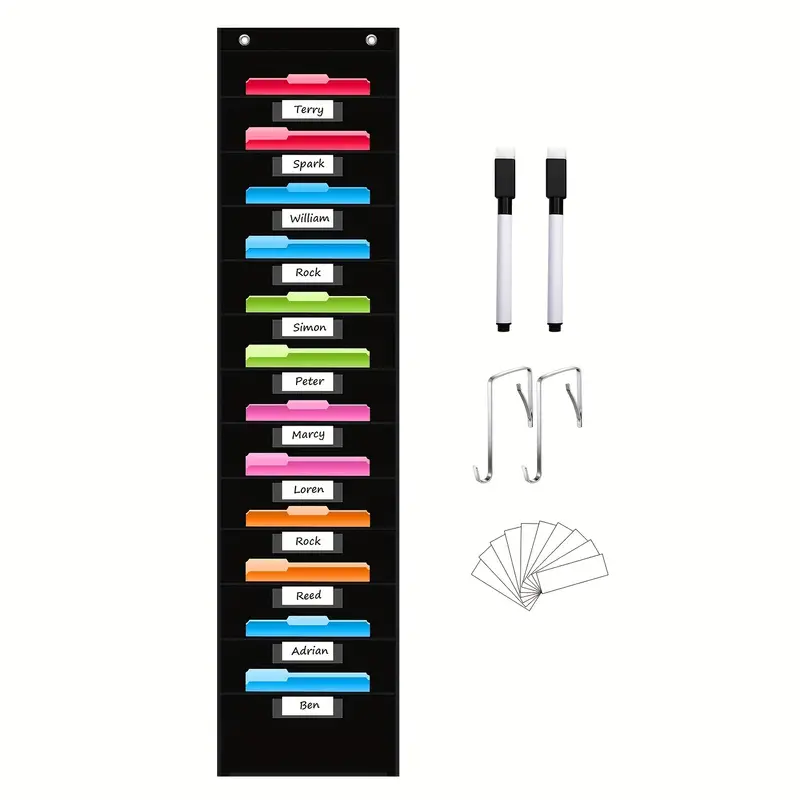 Black File Storage Pocket Char - Wall Organizer Pocket บทวิจารณ์และราคา
