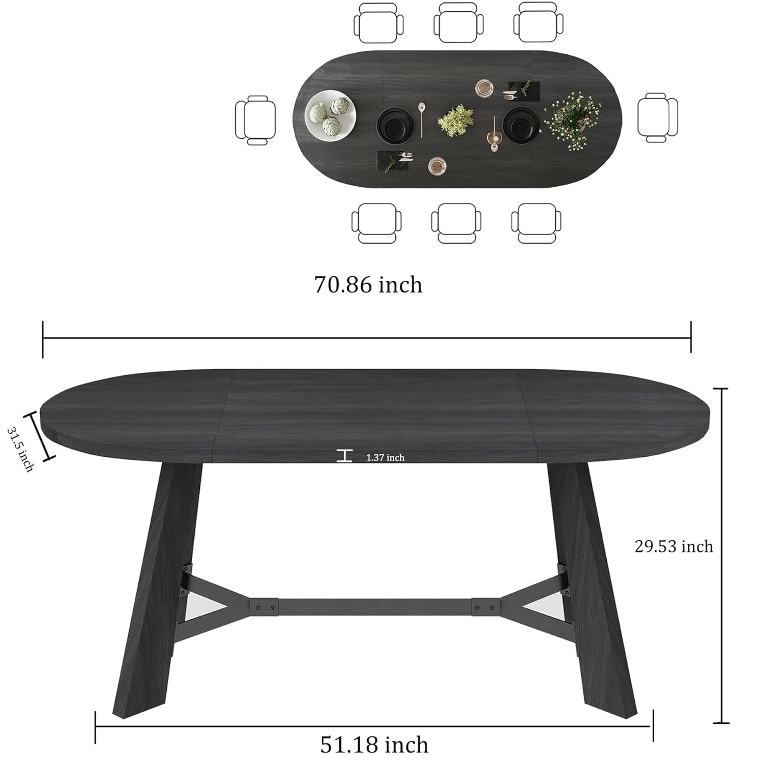 6-8 Person Oval Conference Tab - Office Furniture Custom บทวิจารณ์และราคา