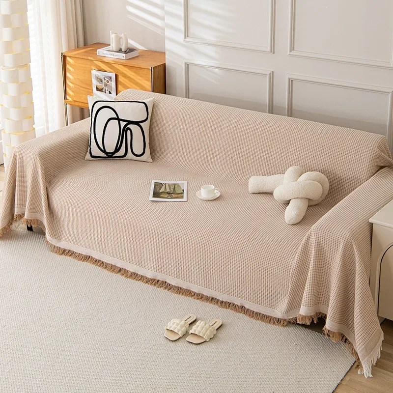 Woven Cotton Sofa Cover Blanke - Office Furniture Dimensions บทวิจารณ์และราคา