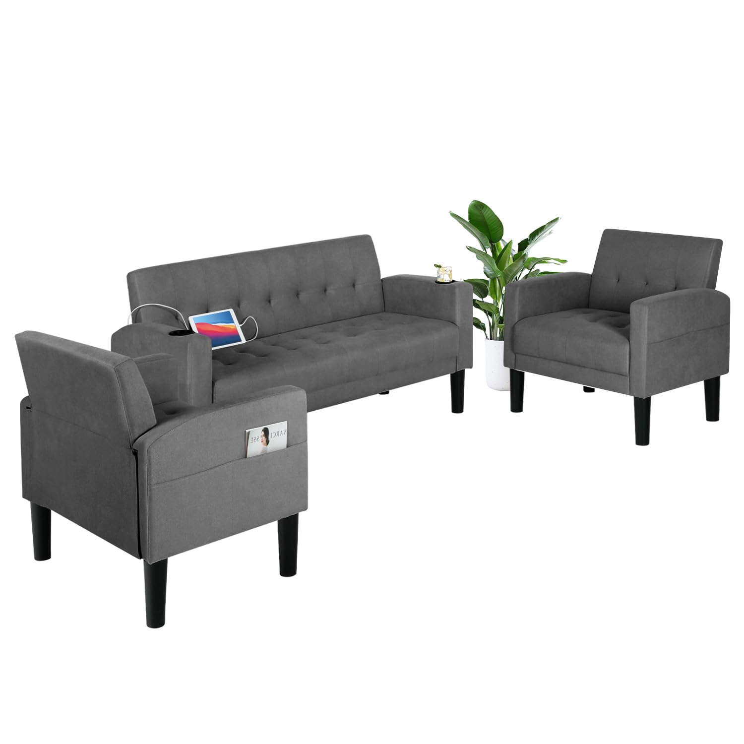 3 Seat Fabric Sectional Sofa S - Office Furniture Custom บทวิจารณ์และราคา