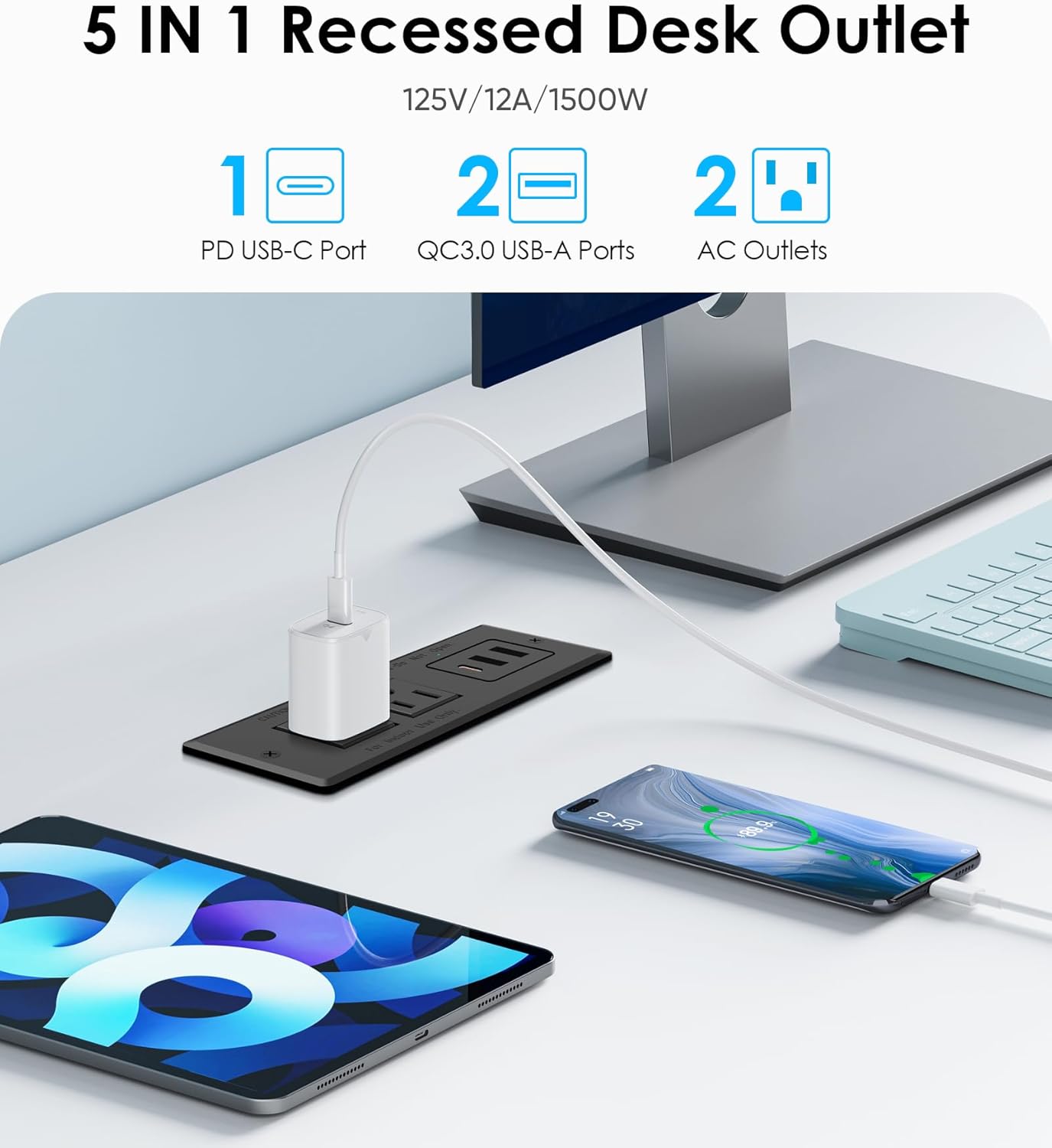 Recessed Power Strip with PD 2 - Office Furniture Images บทวิจารณ์และราคา