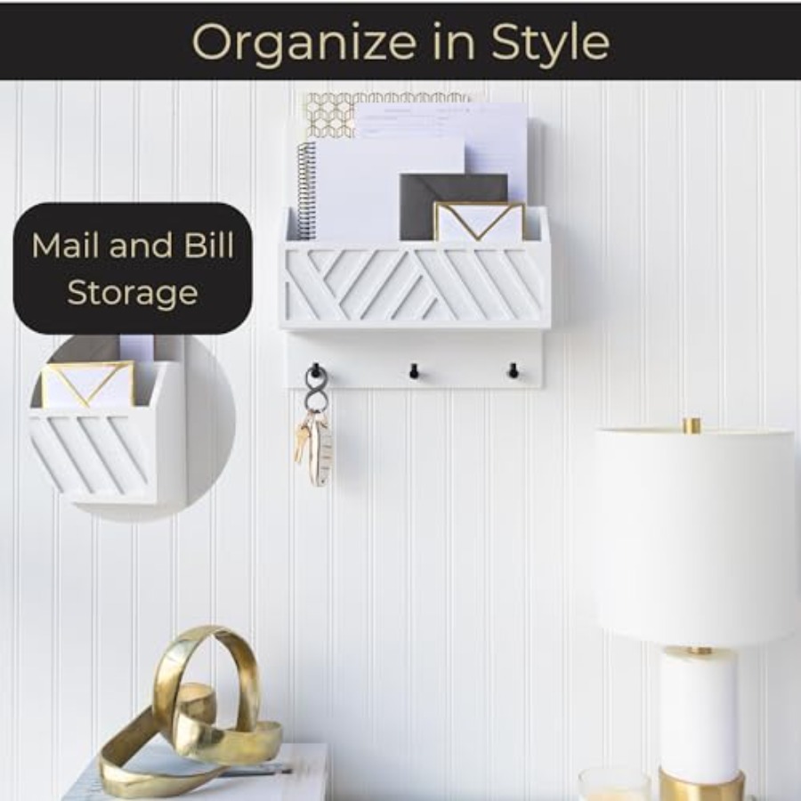 Wall Mount Key Holder with Mai - Wall Organizer Pocket บทวิจารณ์และราคา